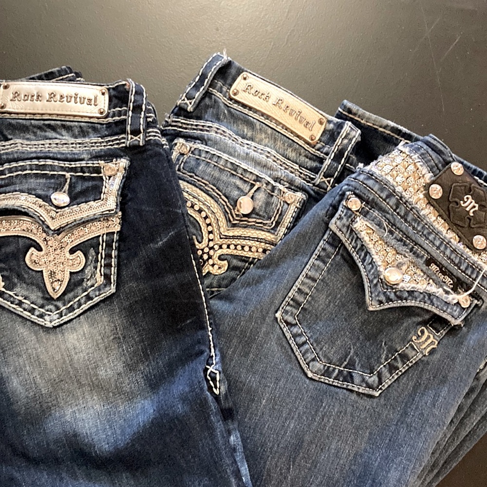 Bundle of miss me and rock revival jeans